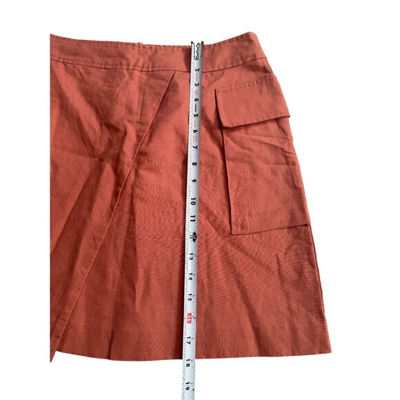 BANANA REPUBLIC Orange Asymmetrical Cut Skirt Size 10 - Picture 5 of 8